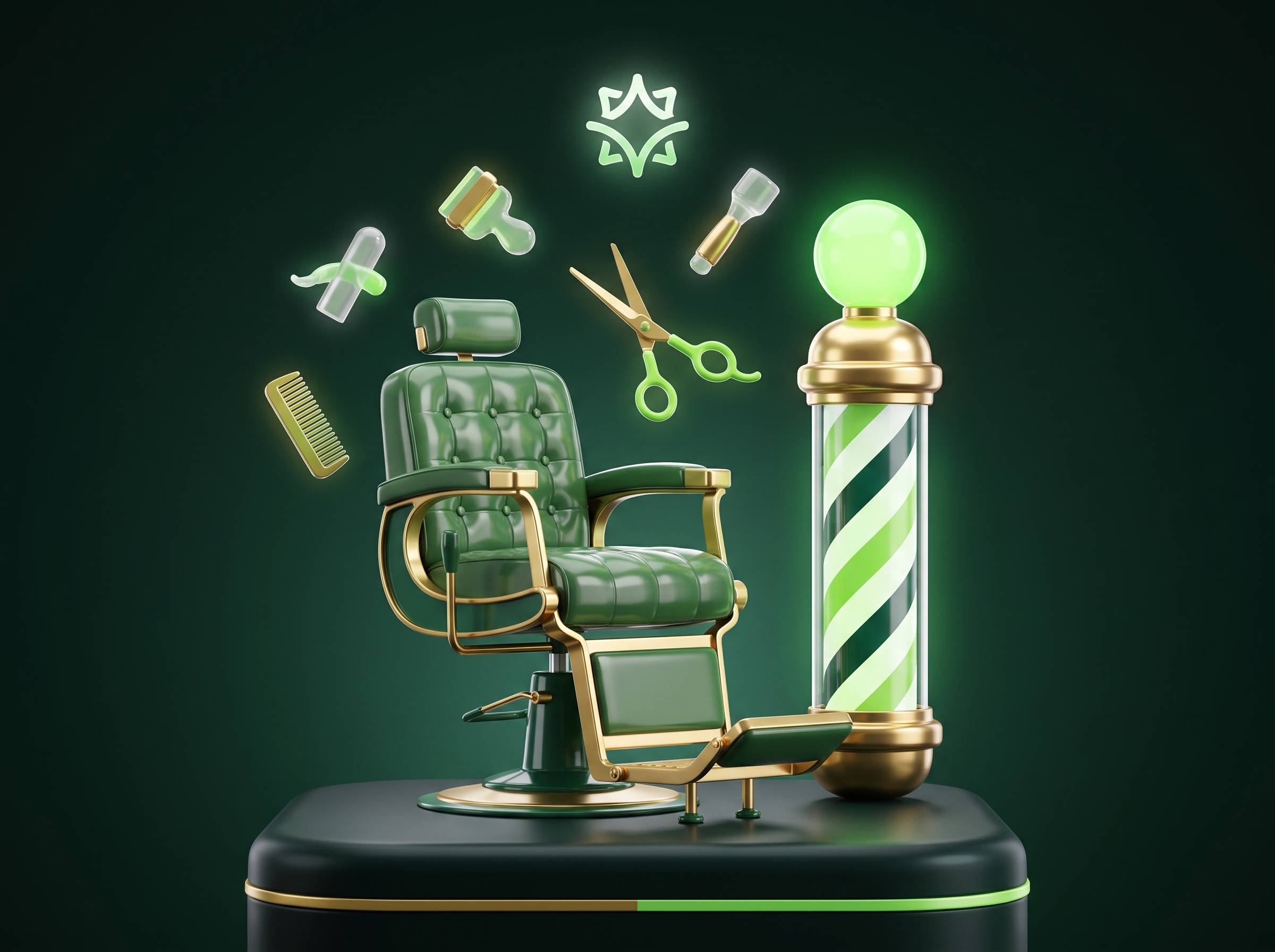 Ilustração 3D de barbearia