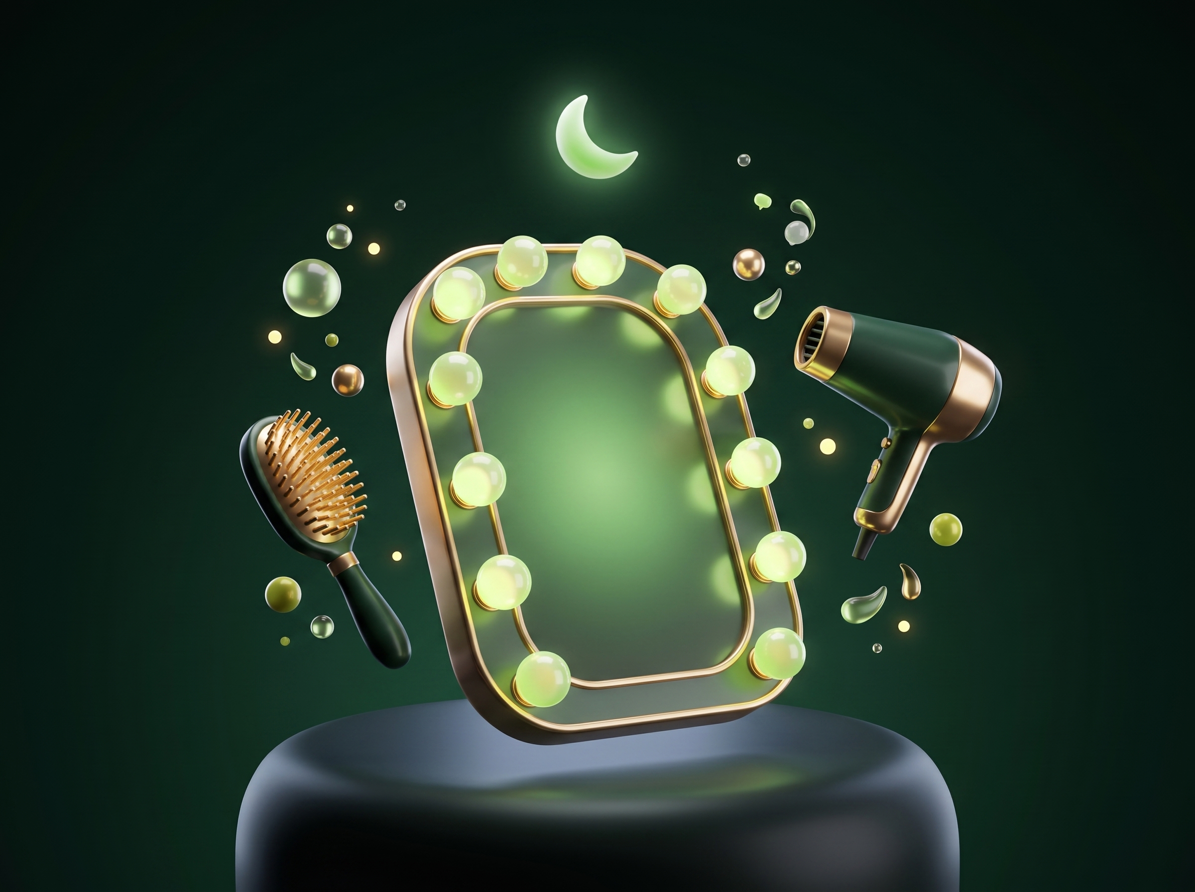 Ilustração 3D de salão de beleza